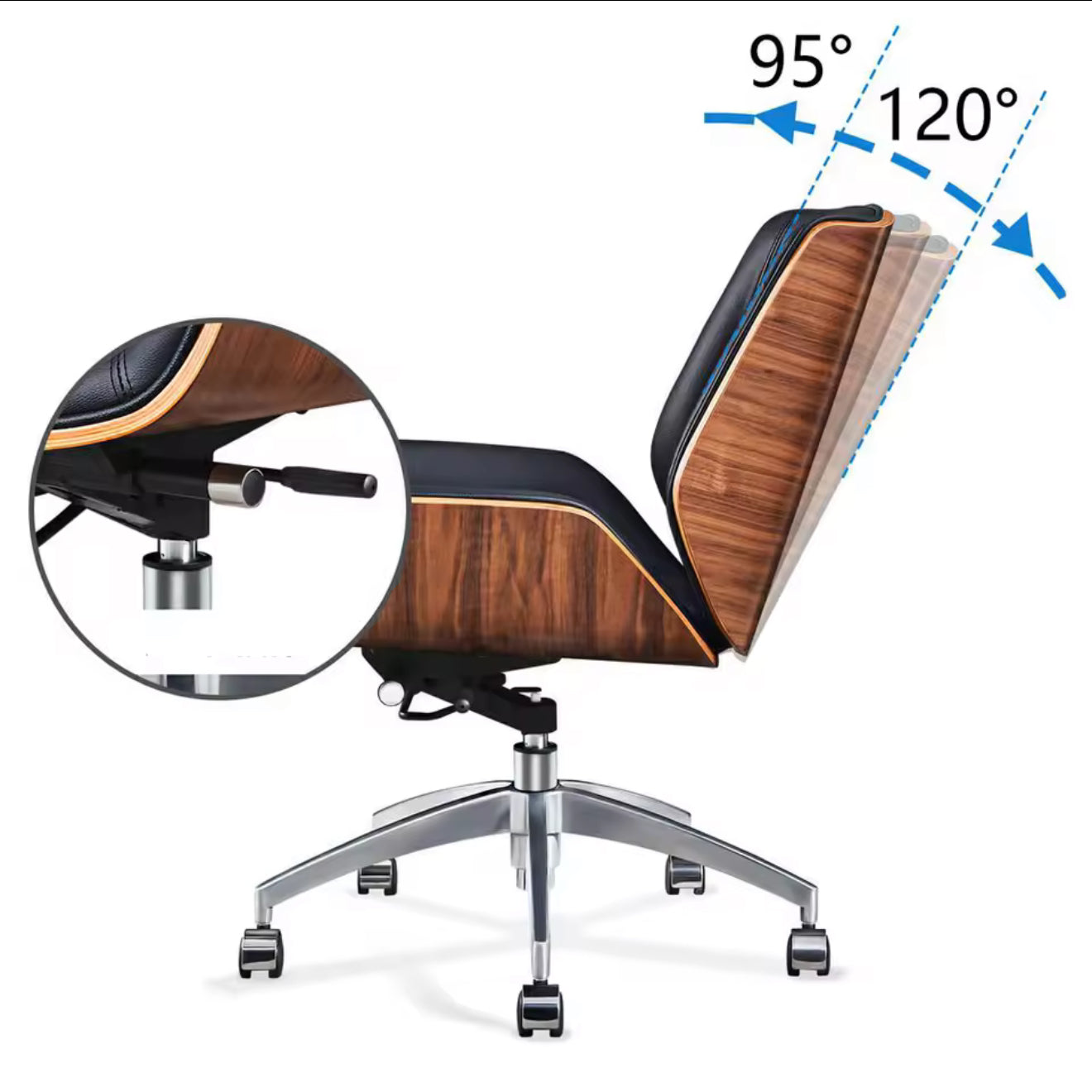 High Backrest Ergonomic Leather Office Chair - Urban Ashram