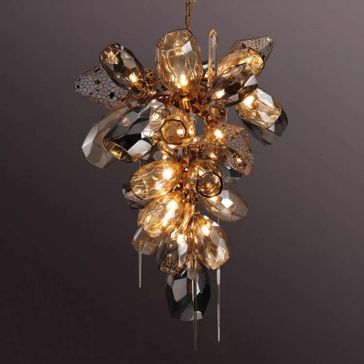 Modern K9 Vertical Crystal Glass Chandelier