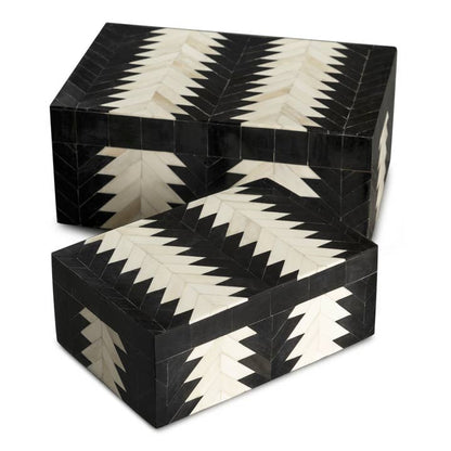Set of 2 Wholesale Decorative Venota Boxes - Bone and Horn - Urban Ashram