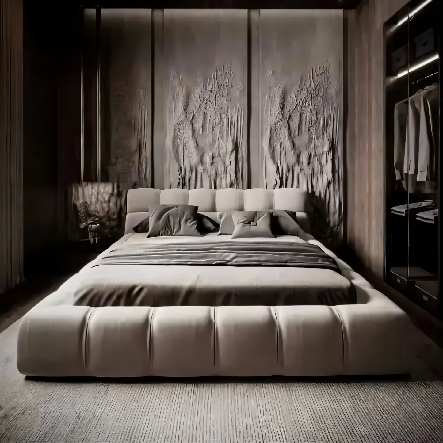 Modern Tufty Zen Bed - Upholstered Velvet - Urban Ashram