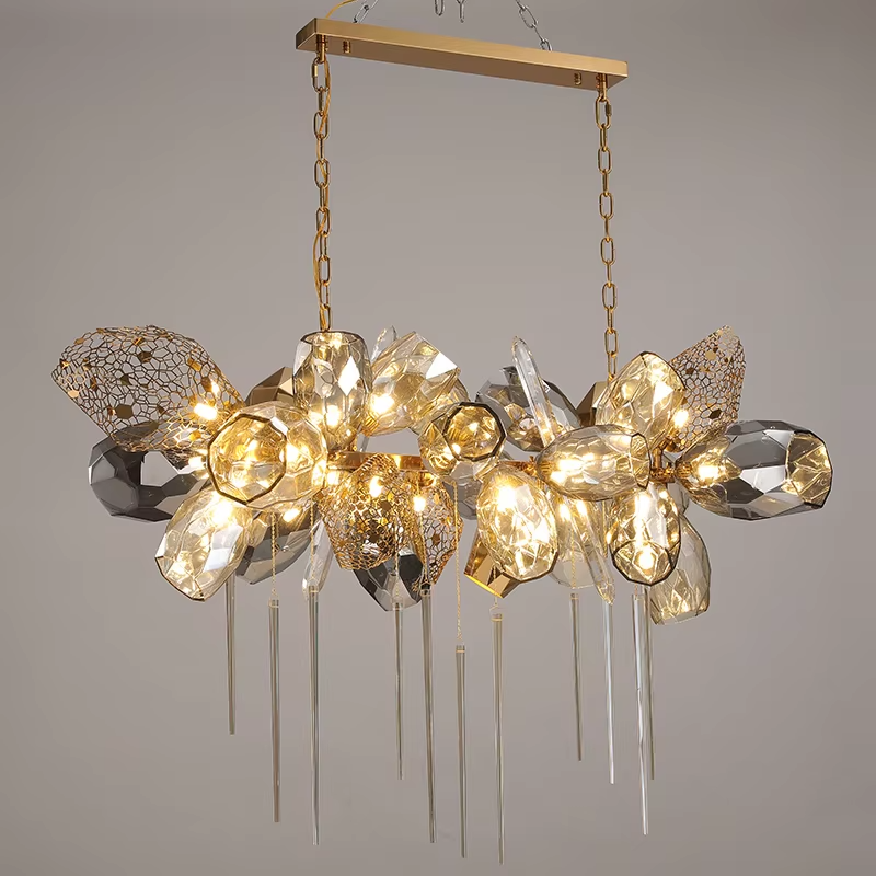 Modern K9 Linear Crystal Glass Chandelier - Urban Ashram