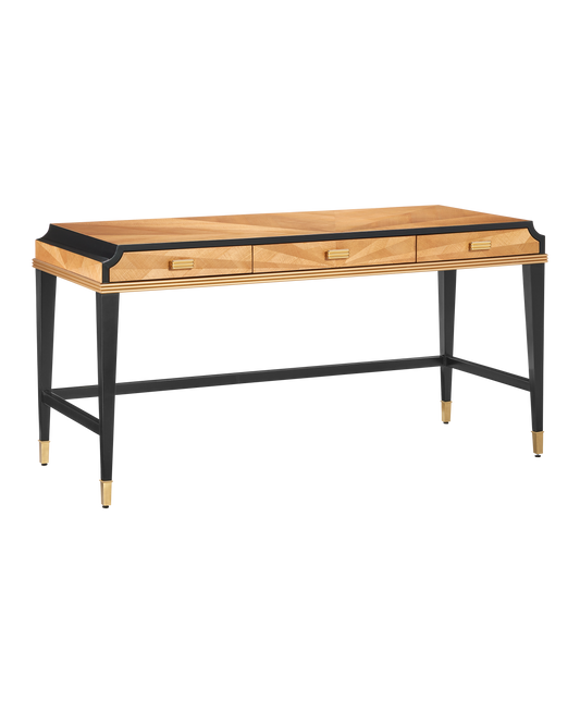 Kallista Taupe Executive Desk - Spacious Home Office Workstation