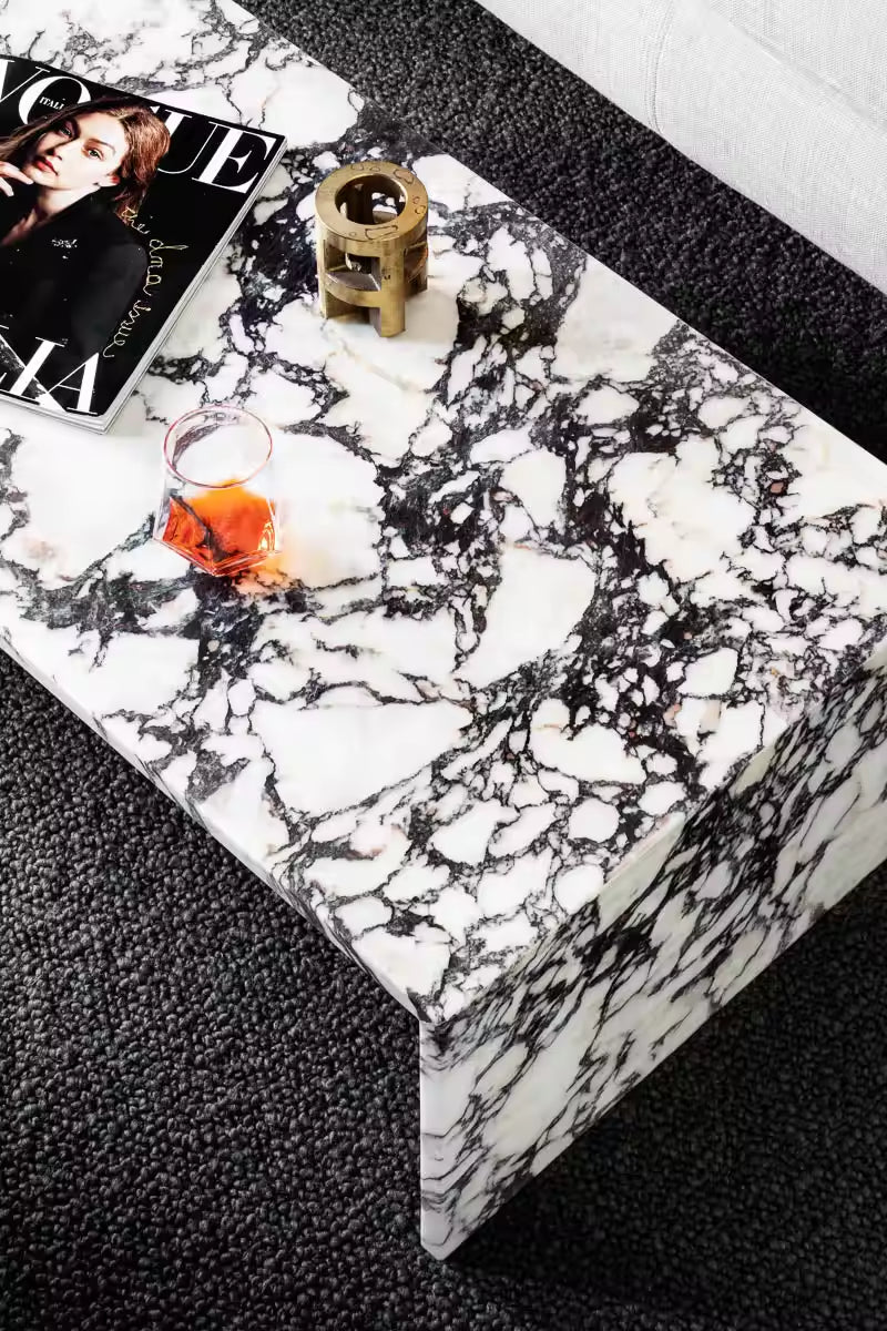 Luxury Home Decor Calacatta Viola Marble Coffee Table - Urban Ashram