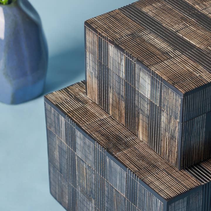 Madison Decorative Boxes - Set of 2 (Animal Horn & MDF) - Urban Ashram