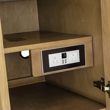 Hudson 48" Single Vanity Cabinet, Light Natural Oak - Urban Ashram