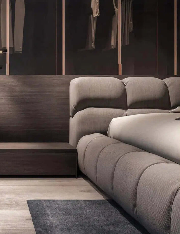 Modern Tufty Zen Bed - Upholstered Linen - Urban Ashram