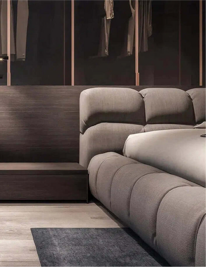 Modern Tufty Zen Bed - Upholstered Linen - Urban Ashram