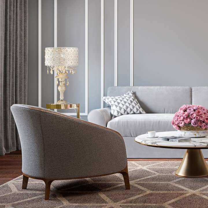 Wholesale 24"H Champagne Jeweled Table Lamp - Urban Ashram