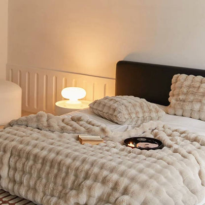 Luxurious Faux Rabbit Fur Throw Blanket - Urban Ashram