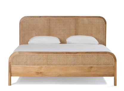 Tula Wooden Rattan Bed - Urban Ashram