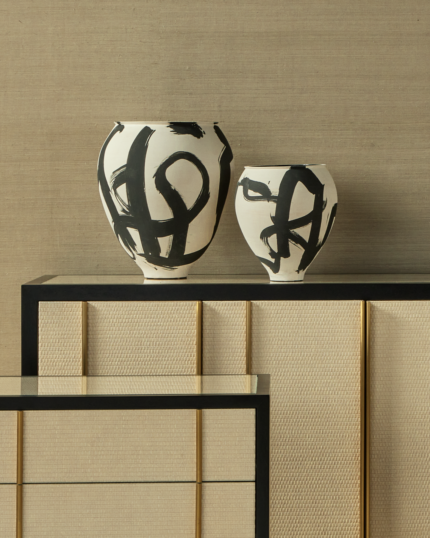 Kenzo Large Ceramic Vase - Contemporary Decorative Accent