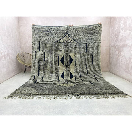 Handmade Beni Ourain Wool Rug | Authentic Moroccan Area Carpet - Urban Ashram