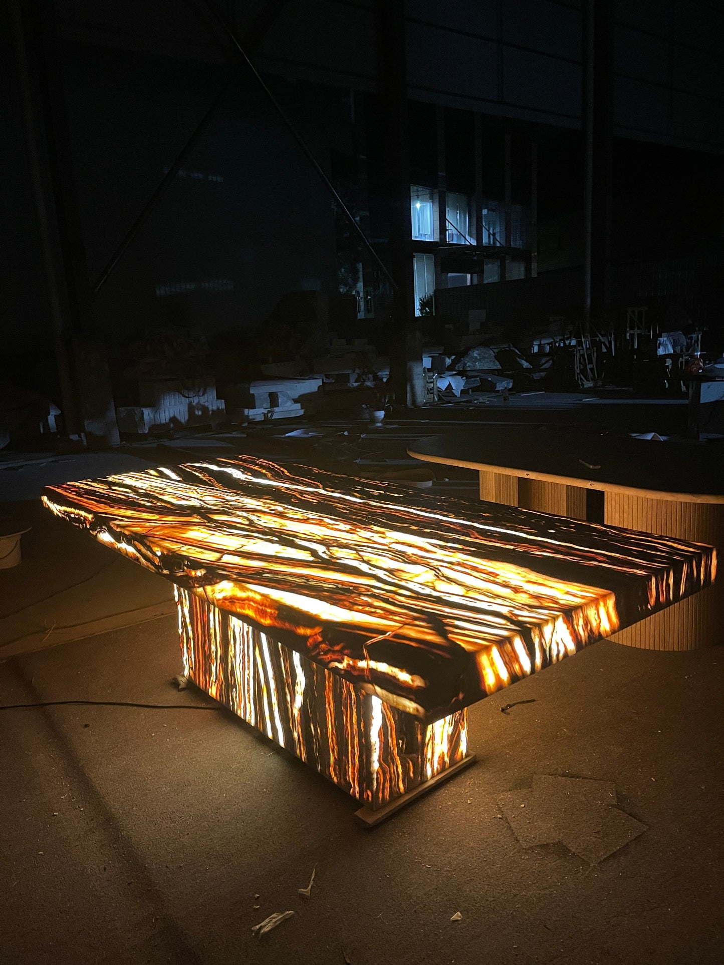 Illuminated Onyx Dining Table with LED Lighting – Luxury Statement Piece - Urban Ashram
