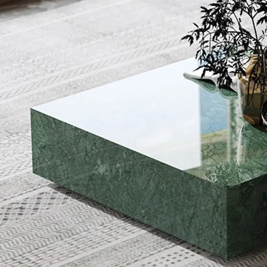 Modern Green Marble Top Coffee Table 