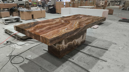 Luminaire Tiger Onyx Table with backlit LED Lighting – Luxury Statement Piece