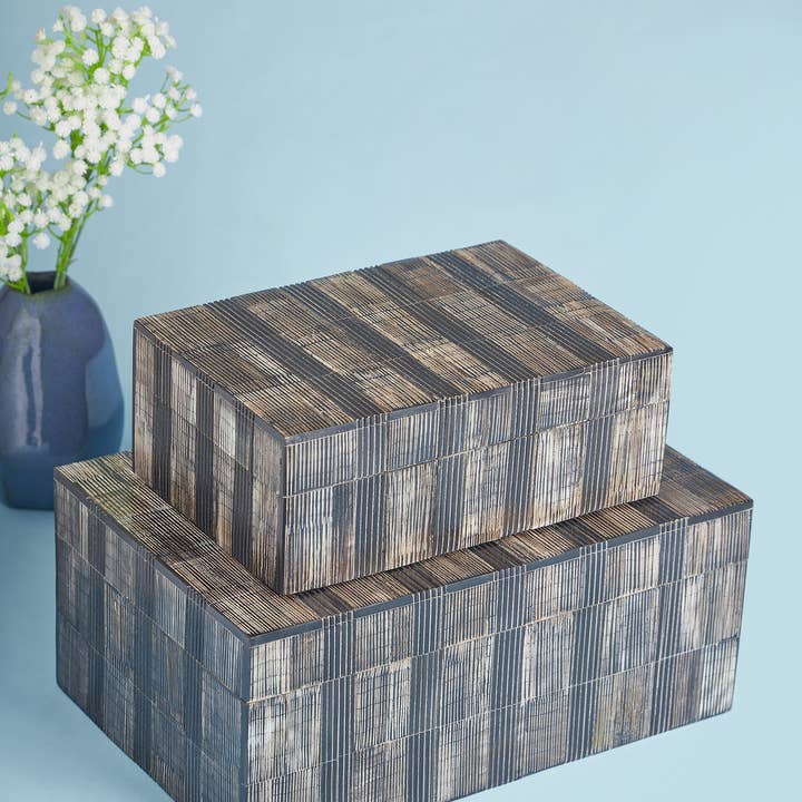 Madison Decorative Boxes - Set of 2 (Animal Horn & MDF) - Urban Ashram