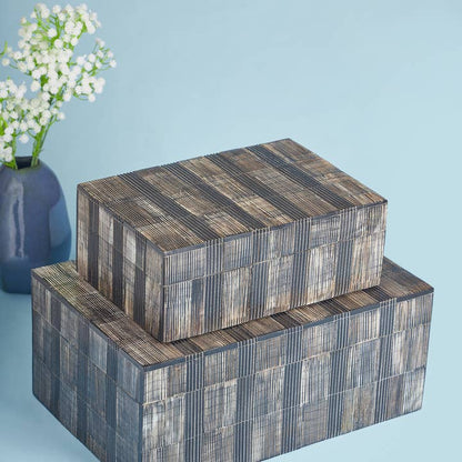 Madison Decorative Boxes - Set of 2 (Animal Horn & MDF) - Urban Ashram