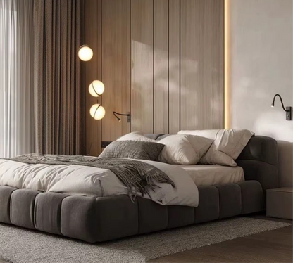 Modern Tufty Zen Bed - Upholstered Velvet - Urban Ashram