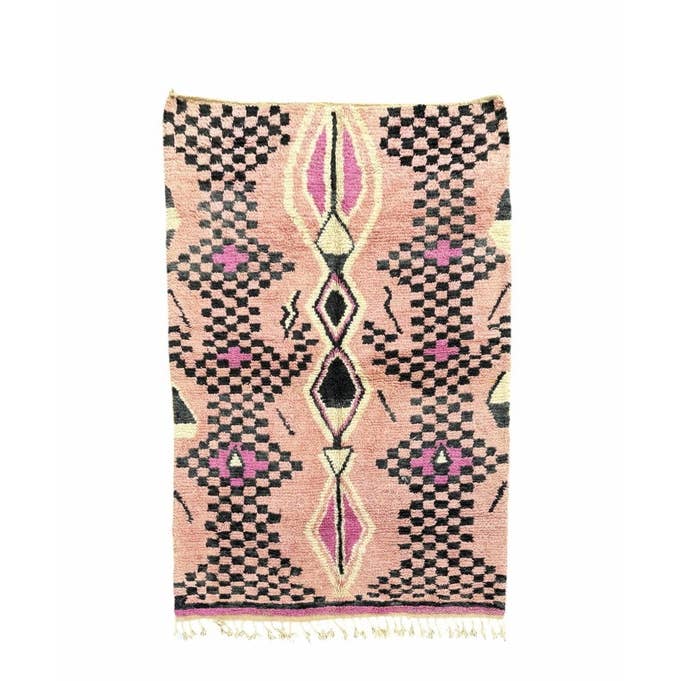 Handmade Moroccan Beni Ourain Wool Rug - Authentic Berber Carpet - Urban Ashram