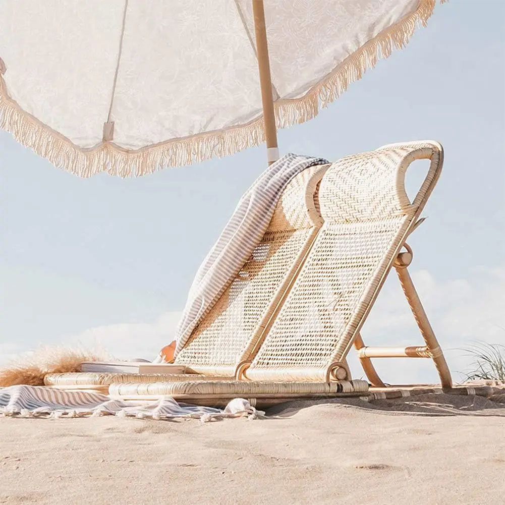 Portable Rattan Wicker Beach Chair - Urban Ashram Home