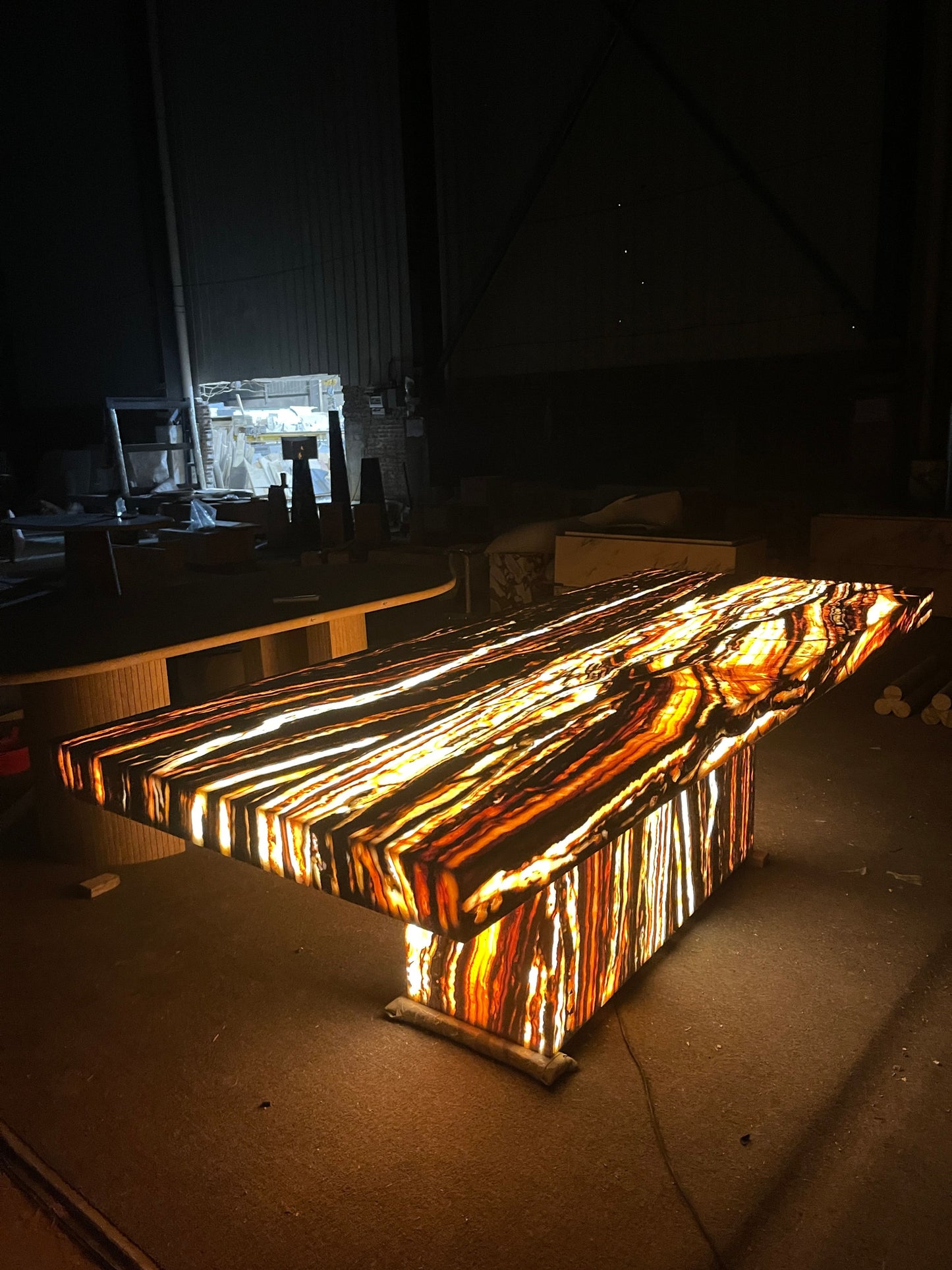 Illuminated Onyx Dining Table with LED Lighting – Luxury Statement Piece - Urban Ashram