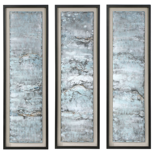 Ocean Swell Painted Metal Art, Set of 3, 3 Cartons