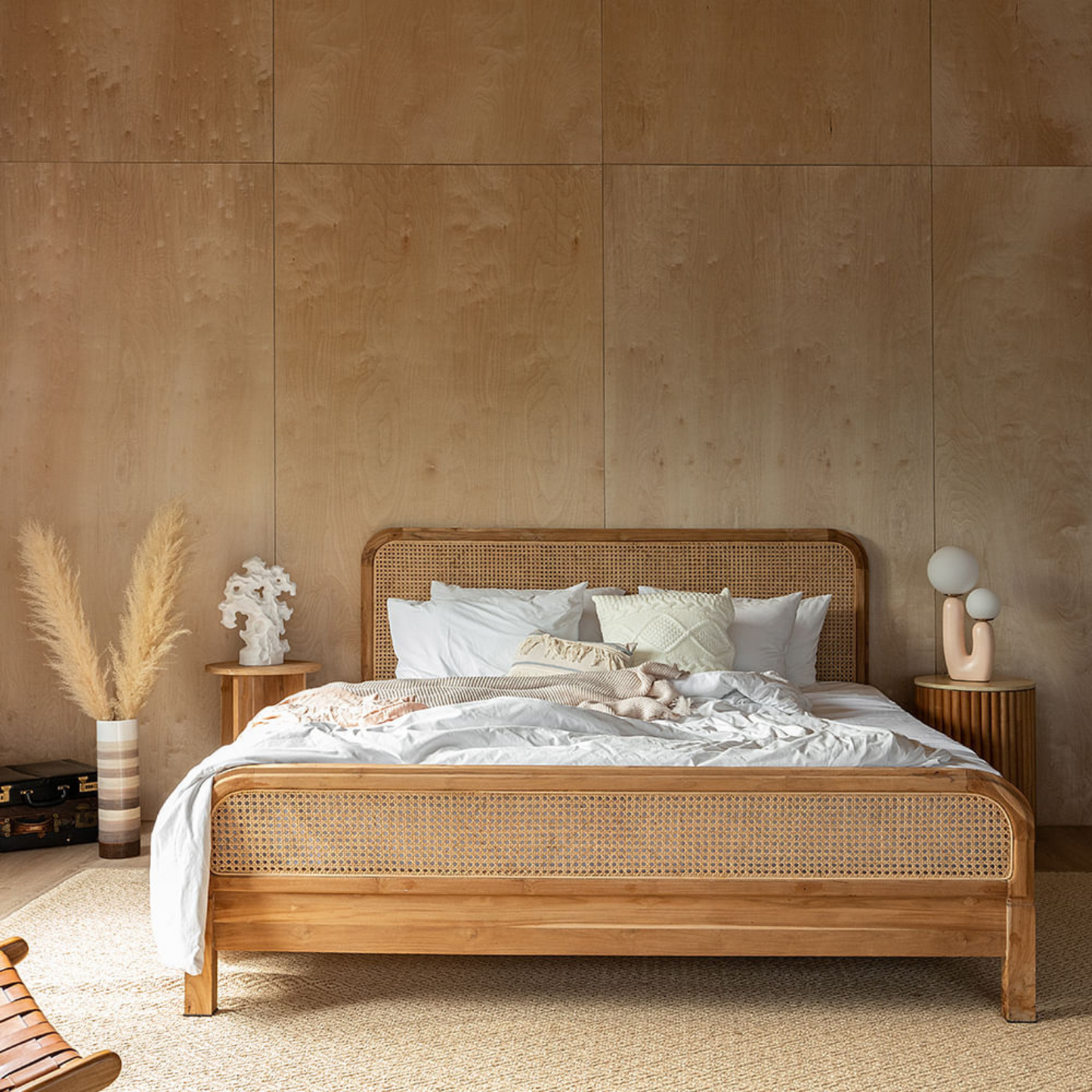 Tula Wooden Rattan Bed