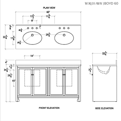 Bath Vanity With Cane Front Doors - Urban Ashram