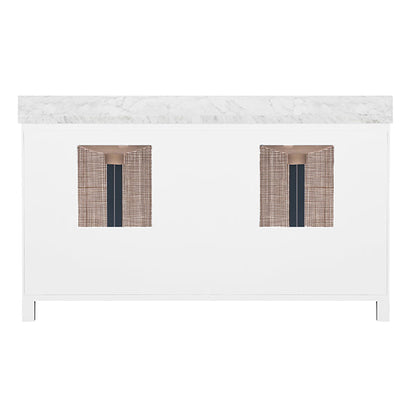 Bath Vanity With Cane Front Doors - Urban Ashram