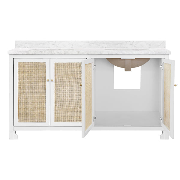 Bath Vanity With Cane Front Doors - Urban Ashram