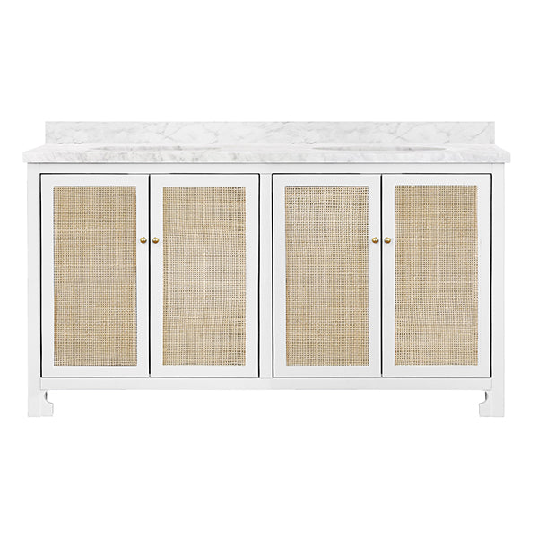 Bath Vanity With Cane Front Doors - Urban Ashram