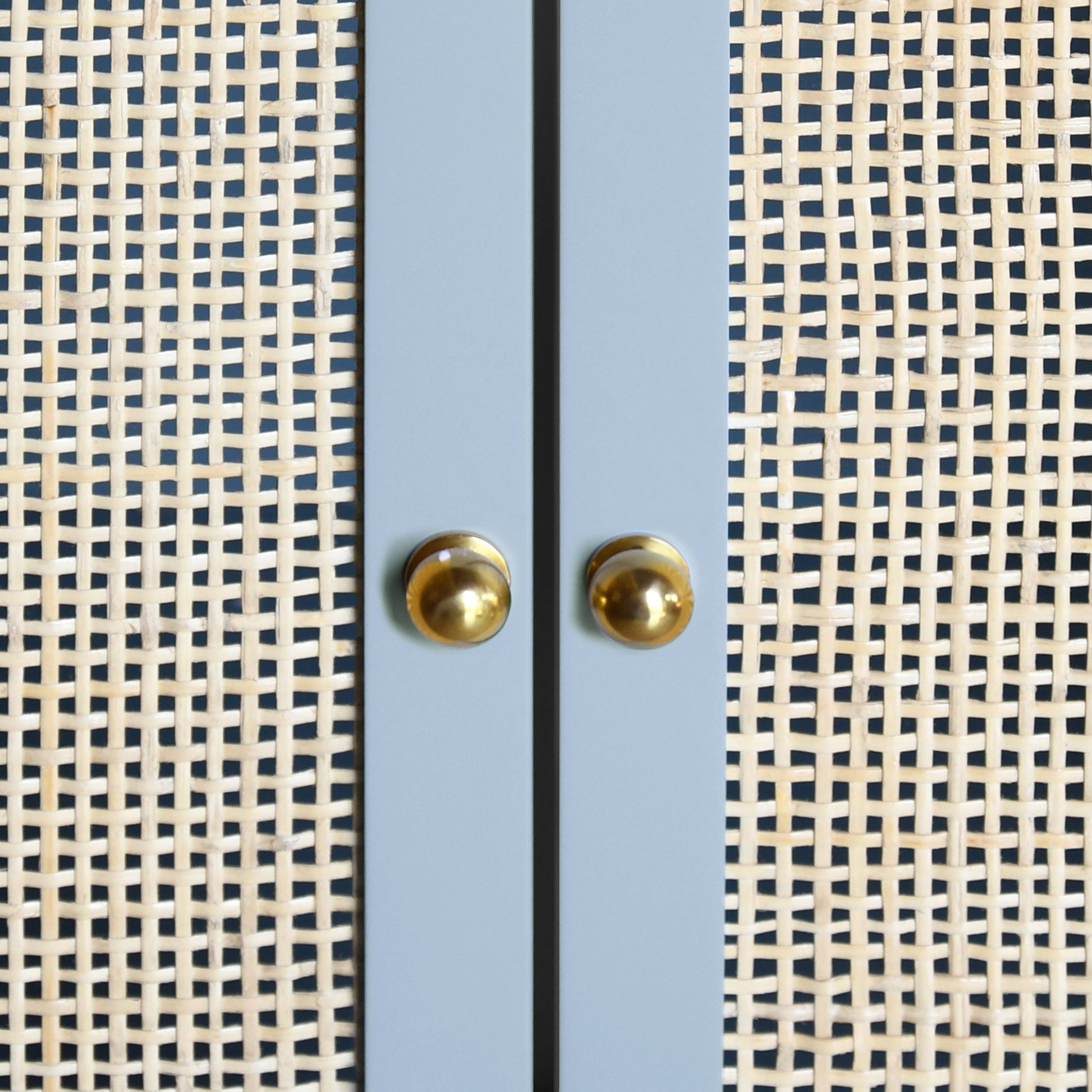 Bath Vanity With Cane Front Doors - Urban Ashram