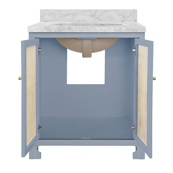 Bath Vanity With Cane Front Doors - Urban Ashram