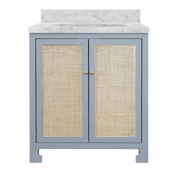 Bath Vanity With Cane Front Doors - Urban Ashram
