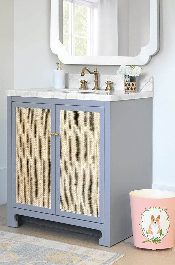 Bath Vanity With Cane Front Doors - Urban Ashram