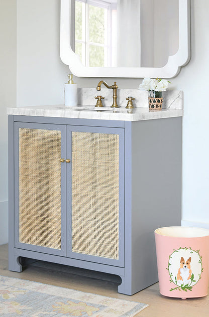 Bath Vanity With Cane Front Doors - Urban Ashram