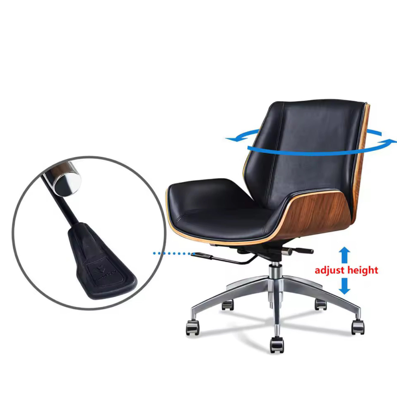 High Backrest Ergonomic Leather Office Chair - Urban Ashram