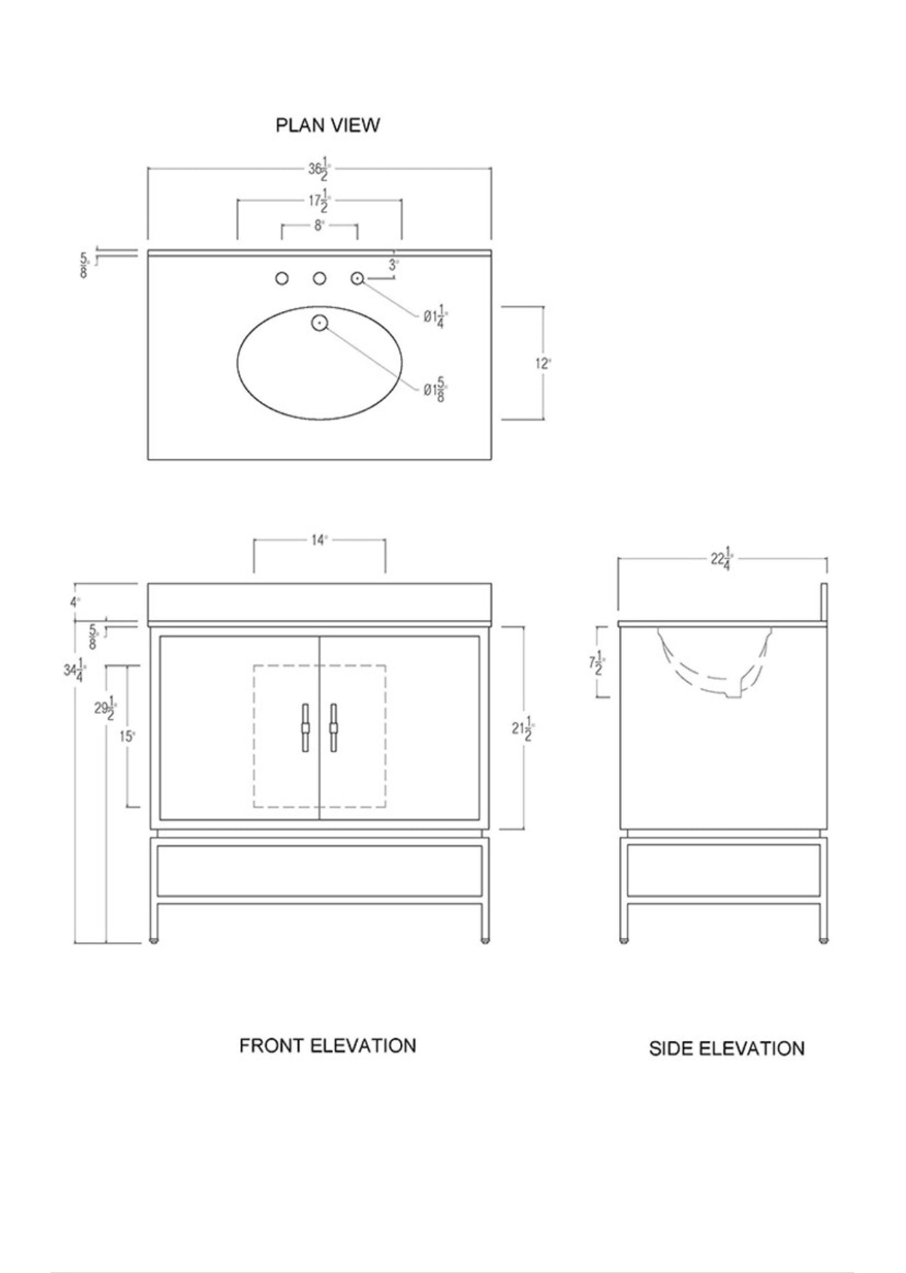 Clifford Bath Vanity – Dark Burl Wood & White Marble Top - Urban Ashram
