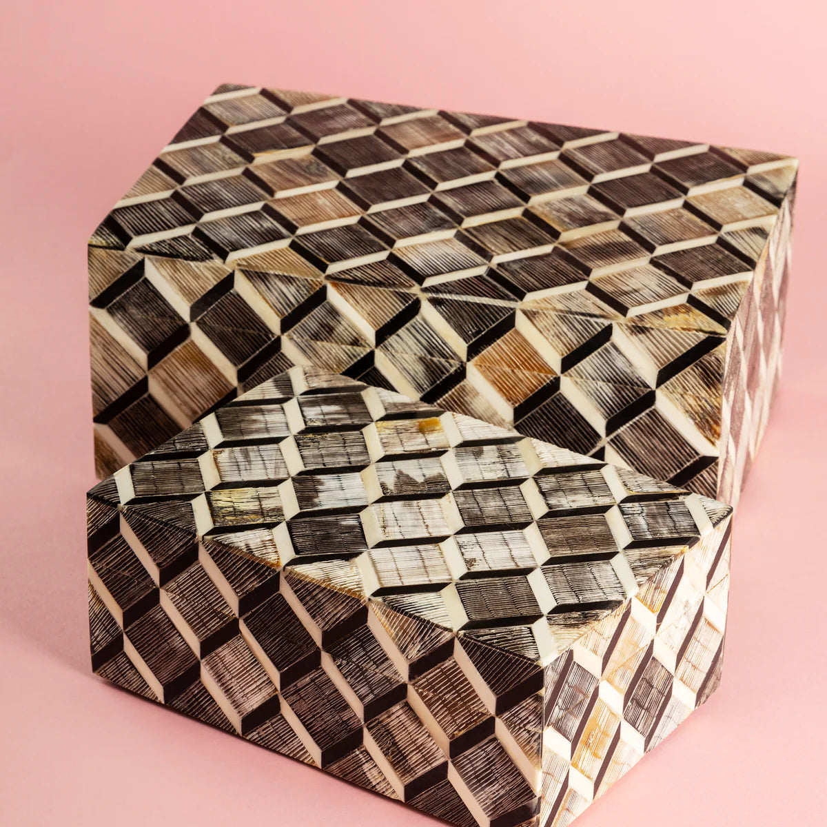 Leela Bone Inlay Decorative Boxes Set of 2