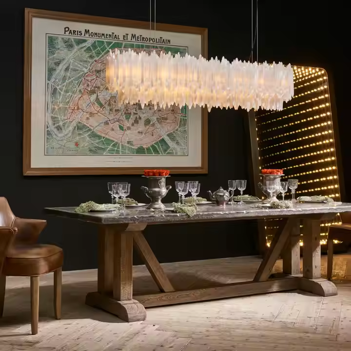 Selenite Halo Crystal Chandelier - Urban Ashram