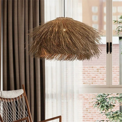 Kumo Wabi-Sabi Woven Rattan Pendant Light | Handcrafted Japanese-Style Chandelier - Urban Ashram