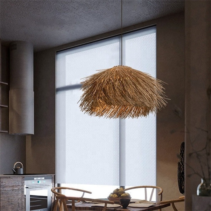 Kumo Wabi-Sabi Woven Rattan Pendant Light | Handcrafted Japanese-Style Chandelier - Urban Ashram