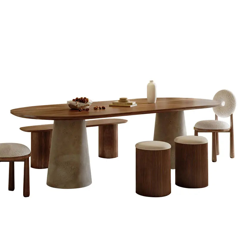 Duke Concrete and Wood Dining Table - Urban Ashram