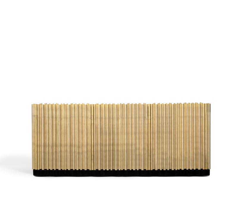 Symphony Contemporary Gold Plated Sideboard Cabinet Modern Luxury