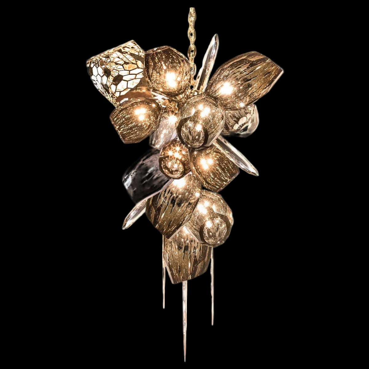 Modern K9 Vertical Crystal Glass Chandelier - Urban Ashram