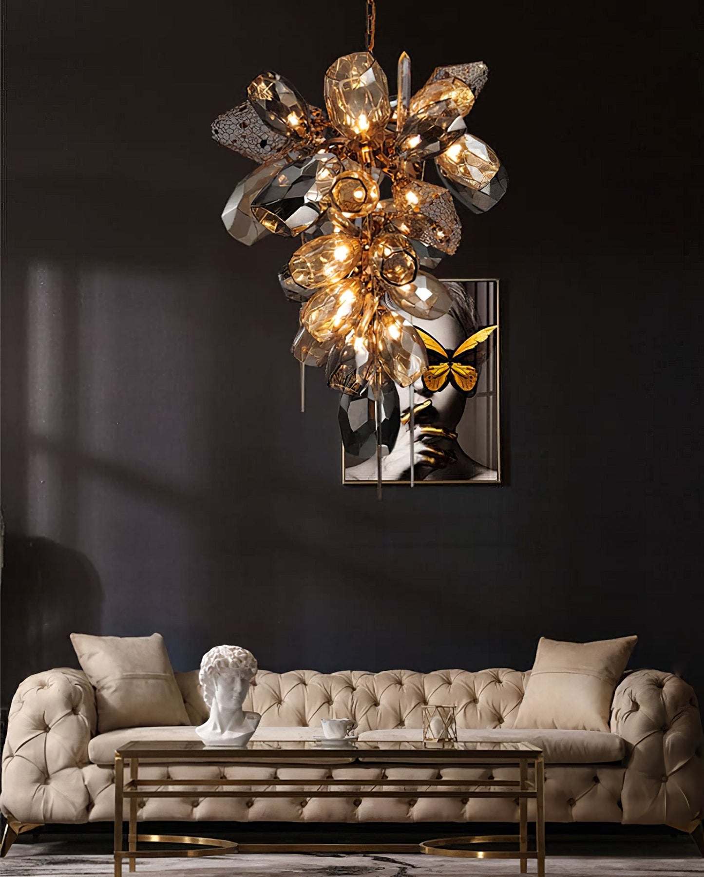 Modern K9 Vertical Crystal Glass Chandelier - Urban Ashram