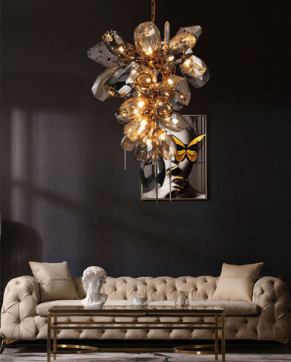 Modern K9 Vertical Crystal Glass Chandelier - Urban Ashram