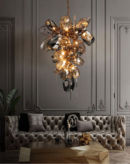 Modern K9 Vertical Crystal Glass Chandelier - Urban Ashram