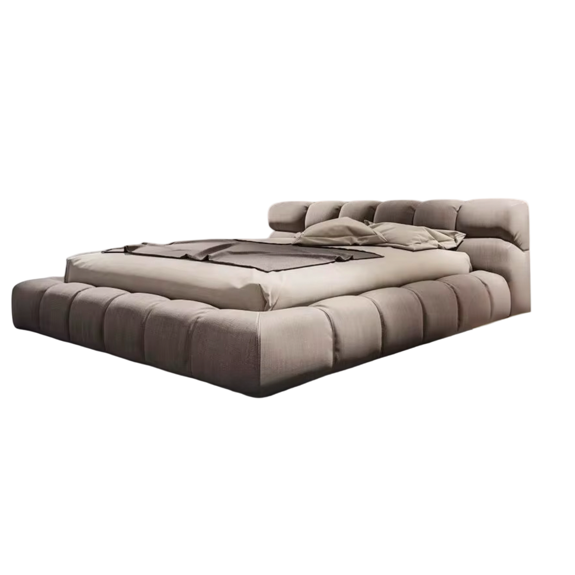 Modern Tufty Zen Bed - Upholstered Linen - Urban Ashram