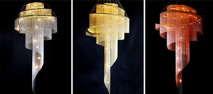 Scandinavian Postmodern Spiral Chandelier
